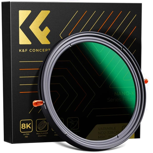 K&F Concept 46mm Variable Fader ND2-ND32 ND Filter and CPL Circular Polarizing Filter 2 in 1 for Camera Lens No X Spot Waterproof Scratch Resistant (Nano-X Series)