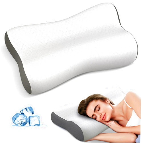 Beslovo Cervical Neck Pillow - Contour Neck Pillows for Neck Pain Relief, Ergonomic Side Sleeper Pillow for Sleeping, Orthopedic Memory Foam Pillows for Back & Stomach Sleepers with Cooling Pillowcase