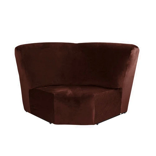 MIFXIN Corner Sofa Cover 1 Piece Velvet Stretch Corner Couch Cover for Sectional Recliner Sofa Slipcover Reclining L Shape Sofa Couch Additional Seat (Brown)