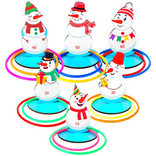 Jenaai 32 Pcs Christmas Wooden Nutcrackers Ring Toss Game, Christmas Ring Toss Game Set for Family Indoor Outdoor Play Xmas Party Supplies Decoration
