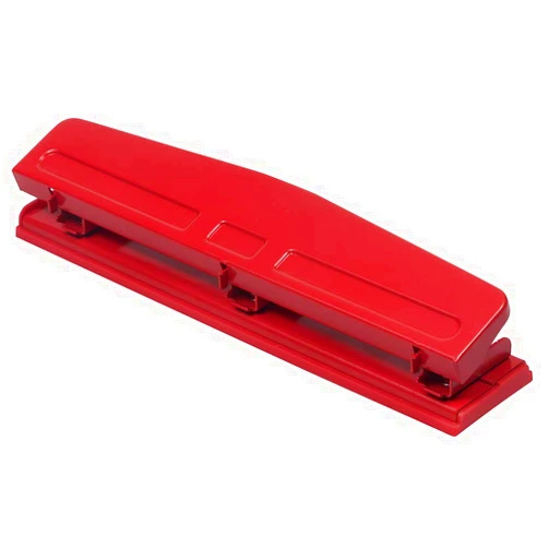 JAM PAPER Metal 3 Hole Punch - Red - 10 Sheet Capacity - Hole Puncher Sold Individually