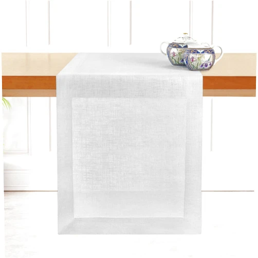 D'Moksha Homes Linen Table Runner 14 x 90 Inch - 100% Pure Linen Silver Grey Table Runner - Machine Washable Farmhouse Table Runner for Fall, Thanksgiving, Christmas Decor