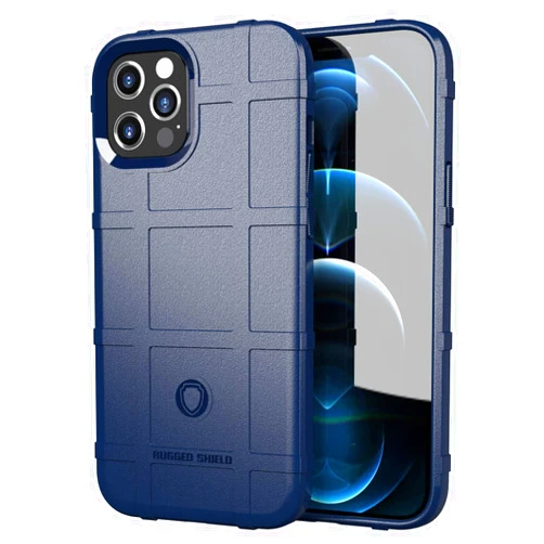 Bhuuno Case for iPhone 12 Pro Max (6.7),SZYZ Rugged Shield Slim Phone Case with Heavy Duty Shockproof Military Grade Anti-Fall and Camera Protection Function Shell for iPhone 12 Pro Max (6.7),HD Blue