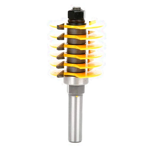 Estink Finger Joint Router Bit, 1/2 Inch Shank Glue Joint Router Bit Woodworking Milling Cutter with Bearing for The Tenoning and Jointing of The Timber, for Woodworking Carpenter