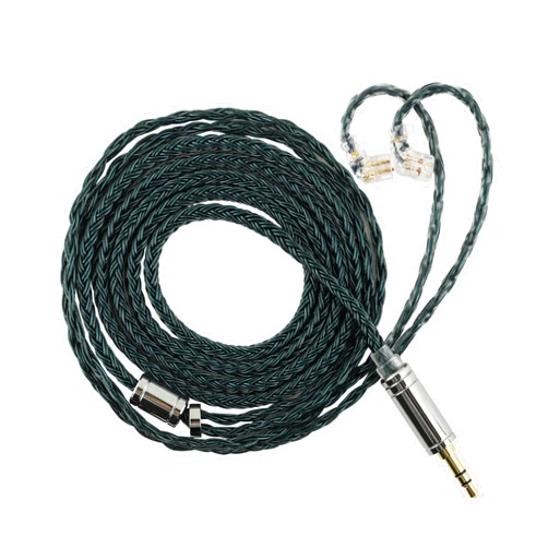 Linsoul Tripowin Zonie IEM Cable, 16 Core Silver Plated Earphone Upgraded Cords, 1.25m SPC in Ear Monitor Cable for KZ ZS10 PRO 2 AS10 PRO Tangzu Wan’er SIMGOT EM6L(Recessed 2pin, 4.4mm)(Moss)