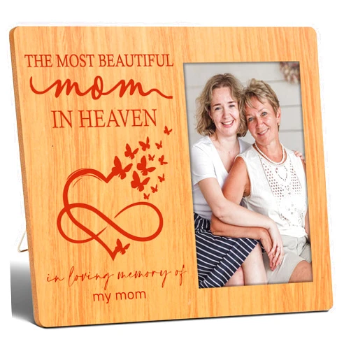 SSQBZU Sorry for Your Loss, Memorial Gifts, In Memory of My Mom, Sympathy Gifts for Loss of Mom, 4x6 Picture Frame, Wooden Photo Frame, Wall Mount & Table Top, Bereavement Gifts for Loss of mother. (007)