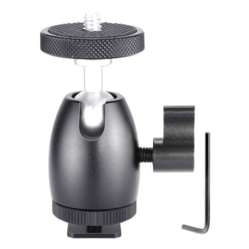 Neewer Mini Tripod Ball Head Mount, 1/4 inch Screw with Phone holder, Lock and Hot Shoe Mount Adapter Compatible with Compact DSLR Camera, LED Light,Ring Light,Load Up to 4.4 pounds/2 kilograms