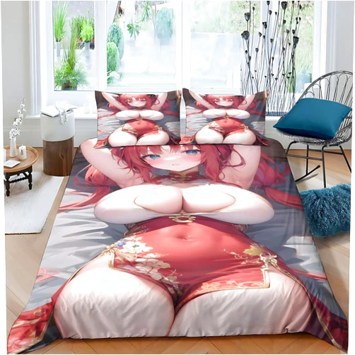 Generic Sexy Anime Characters 3D Printed Duvet Cover Set, Durable and Easy-to-Clean Bedding for a Stylish Bedroom, Vibrant Comforter Cover with Modern Design, Perfect for Anime Enthusiasts and Fans of
