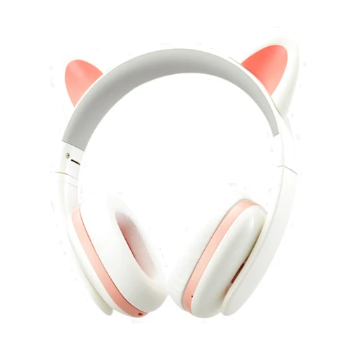 Censi Music Headset Headphone Creative Cat Ear Stereo Over-Ear Game Gaming Bass Headset Noise Canceling Headband Earphone with MIC Rechargeable Port for Bluetooth 4.0 Device (Bluetooth)