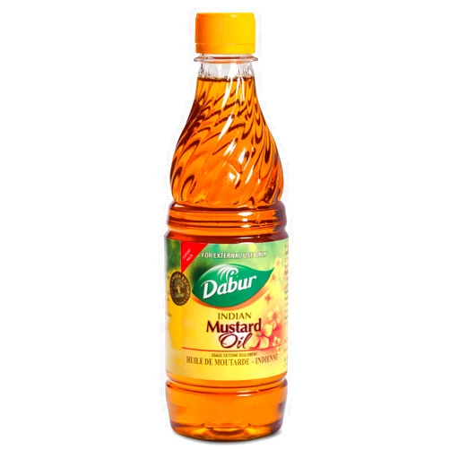 Dabur Kachi Ghani Mustard Oil - Oil for Skin and Hair Care, Cold-pressed Oil Body Massage, Therapeutic-Grade Mustard Oil, Natural Oil from Mustard Seeds, Unrefined Mustard Oil (500 ml)