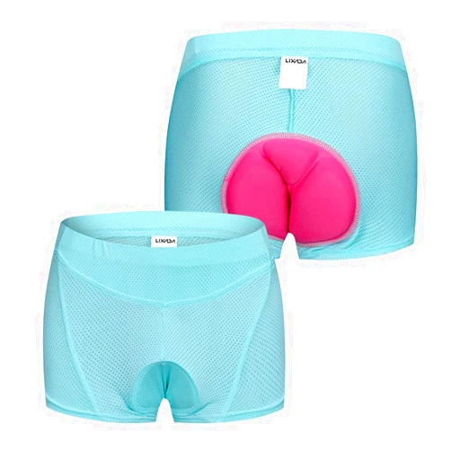Lixada Cycling Undershorts, 3D Padded Gel Cycling Shorts Breathable Quick Dry, Women's Bicycle Short Suitable