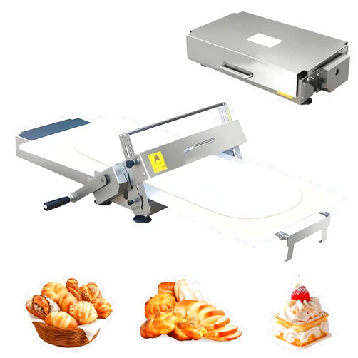 RXFSP Stainless Steel Dough Sheeter Machine - Folding Dough Machine,Counter top Dough sheeter, Adjustable Thickness, Compact Countertop Design, Ideal for Croissants, Pastries, Pasta