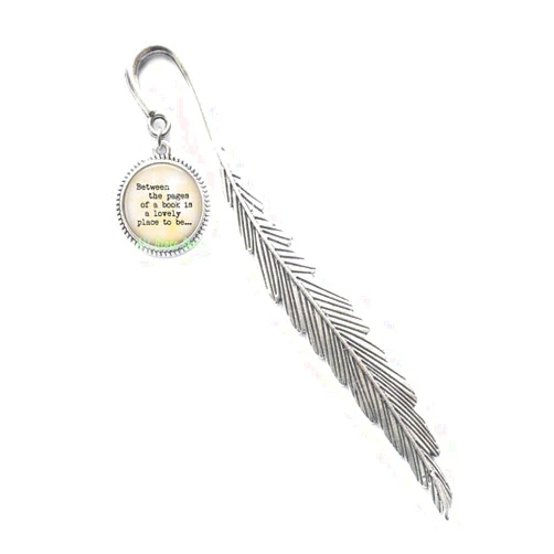 AllGlassCharm Between The Pages of a Book is a Lovely Place to be...Gift for Book Lover-Book Bookmarker-Gift for Reader-Reading-Love to Read，AS0179