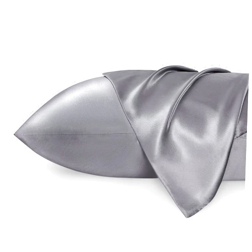 Bedsure Satin Pillowcase Standard Set of 2 - Dark Grey Silky Pillow Cases for Hair and Skin 20x26 Inches, Pillow Covers with Envelope Closure, Gifts for Women Men