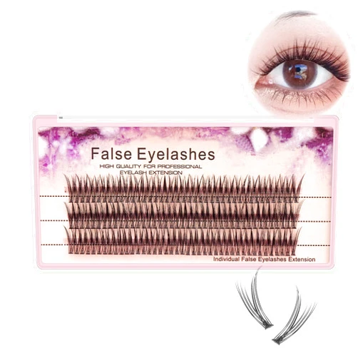 Bodermincer Scala 8-16mm to Choose Fish Tail Design 120pcs Thickness 0.1mm C Curl 12 Root Women Lady Individual Black False Eyelash Cluster Eye Lashes Extension Tools (12mm)