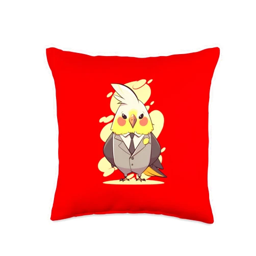 Papagei Tierhalter witzige lustige Sprüche Funny Chef Cockatoo Bird Comic for Men Women Children Throw Pillow, 16x16, Multicolor