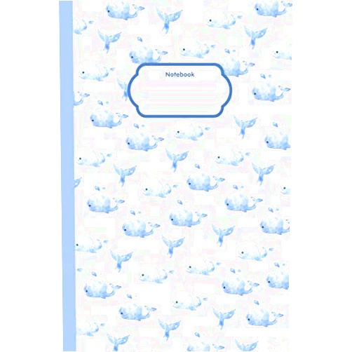 By OHYY (Author) Watercolor of Baby Whale Notebook - 6x 9 inches - 100 pages: Ocean Blue Sea Summer Whale Lined Notebook - Composition Book - Journal - Artbook - Planner