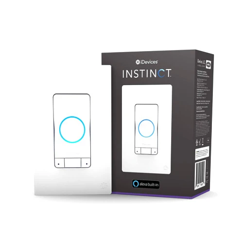 iDevices IDEV0022 Instinct Switch, Wi-Fi Enabled Smart Wall Switch with Amazon Alexa Built-In, Supports Motion Sensing Routines, Single Pole, 120VAC, White