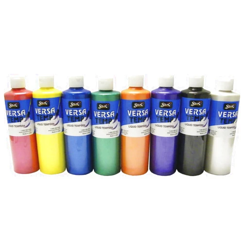 Sax Versatemp Heavy-Bodied Deluxe Tempera Paint for School and Arts and Crafts Use, Assorted Pearlescent Colors, 16 Ounce Pints, Set of 8
