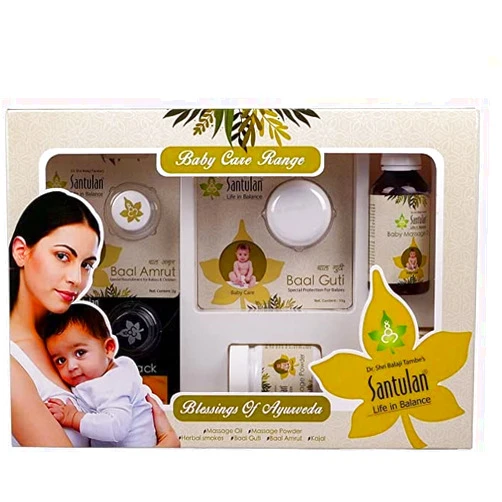 QRA Santulan Ayurveda Santulan Baby Care Kit with Sukanthi Throat Relief Pills Pack of 6