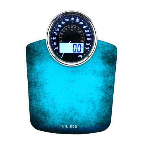 EILISON Highly Advance 2-in-1 Digital & Analog Weighing Scale for Body Weight-400lbs, 4 High Precison GX Sensor Accurate, Thick Tempered Glass, Extra Large Display (Blue)