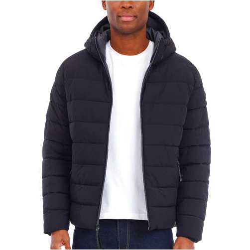 Michael Kors mens Hooded Puffer Jacket, Rain and Cold Weather Coat