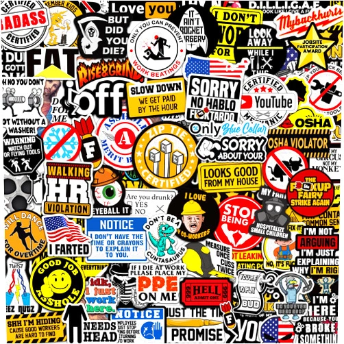 Melgoranmi 170 PCS Hard Hat Stickers (Dirty) for Tool Box, Helmet, Funny Stickers for Adults, Prank Meme Vinyl and Waterproof Decals for Mechanics, Electricians, Union, Oilfield, Military, Construction, Welders