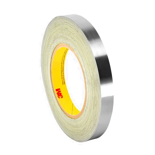 3M 420 Dark Silver Lead Foil Tape Roll - 1 in. x 15 ft. Conformable Tape, Rubber Adhesive. Safety Tapes