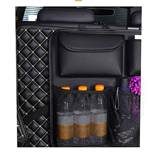 BICEFU Car trunk storage hanging bag seat back storage bag SUV car multi-function storage pocket, Black