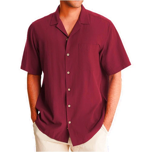 Generic Mens Short Sleeve Button Down Dress Shirts Untucked Shirts for Men Casual Business Work Shirts Beach Wedding Shirts