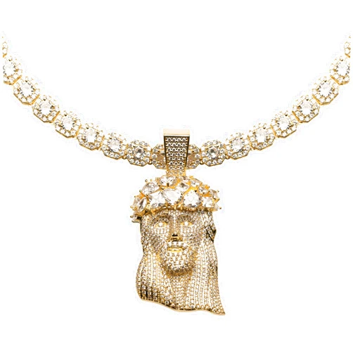 Legit Bling Iced Out Jesus Piece Pendant For Men, Mens 14K Gold Plated Hip Hop Jewelry