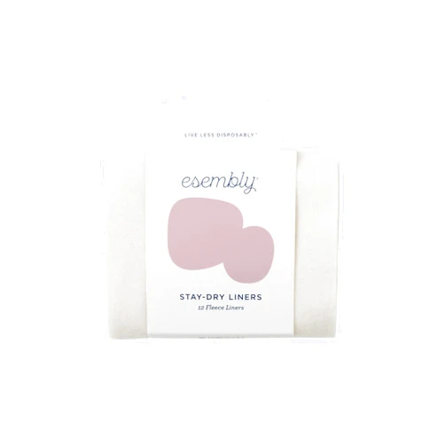 Esembly Cloth Diaper Stay-Dry Fleece Diaper Liner, Moisture-Wicking, Keeps Baby Dry, Prevents Staining, Protects Diaper, Easier to Clean, Washable, Reusable, Super-Soft, 12-Pack, One Size