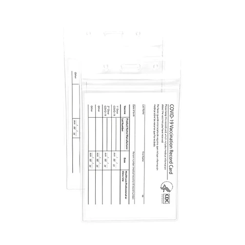 Boss Babe Recovery CDC Vaccination Card Protector 4 x 3 Inch Immunization Card Holder Pack of 2, Vaccine Card Protector, Clear Protective Sealable Plastic Sleeve, ID Card Holder