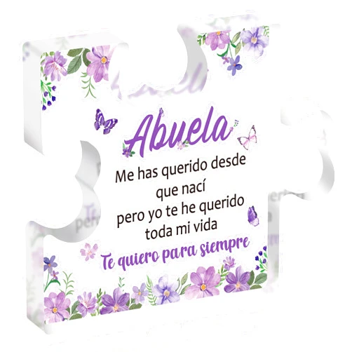 Yopyame Spanish Grandma Birthday Gifts - Regalos para Abuela Spanish Acrylic Plaque Sign Best Grandma Ever Gifts Mother’s Day Christmas Keepsake Paperweight for Grandmother from Granddaughter Grandson