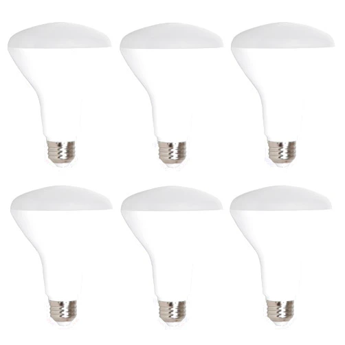 Maxxima LED BR30 65 Watt Equivalent Dimmable 8 Watt Light Bulb Warm White 720 Lumens Energy Star, 3000K (Pack of 6)