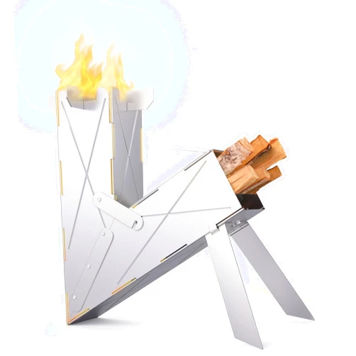 VIREStove VIRE Folding rocket stove for cooking portable rocket stove, Outdoor hiking Survival or Emergency Gear camping rocket stove collapsible rocket stove Patent proven (classic)