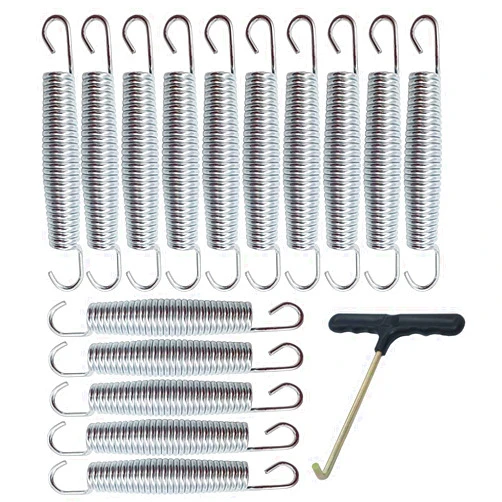 Hengle 5.5 Inch(14cm) Trampoline Spring Heavy Spring Stainless Steel Galvanized Spring (10Pcs) and 1T-Hook