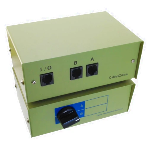 CABLESONLINE.COM ATLANTIC COMPUTERTECH CablesOnline 2-Way A/B RJ45 Metal Rotary Manual Switch Box (SB-034)