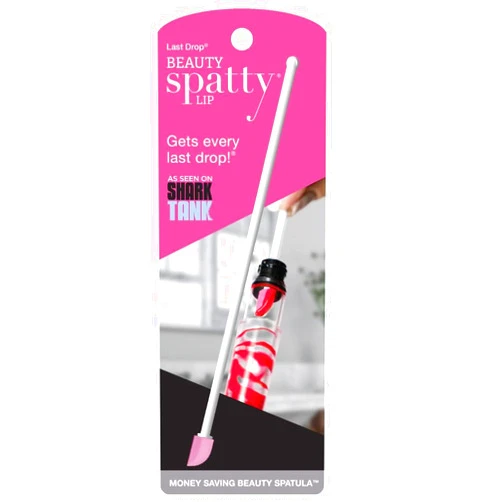 Spatty Lip Gloss Tiny Beauty Spatula (6 Inch Pink) Shark Tank Mom Made Scrape Last Drop of Lipstick, Mini Spatula Makeup, Long Makeup Spatula, Scoop for Makeup, Makeup Stocking Stuffer, Makeup Spatula