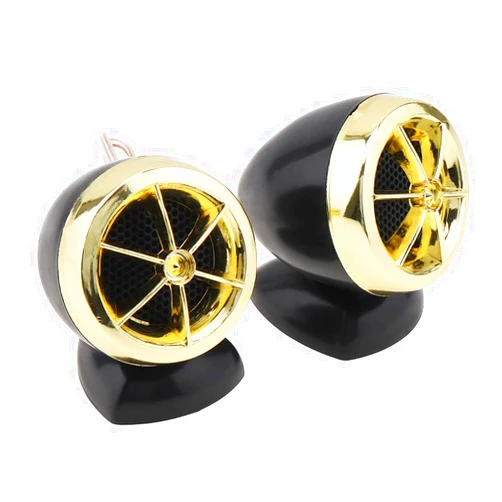 DriSentri Tweeters for Car Audio, 2pcs Car Speakers 1200W Universal Tweeters Mini Horn Music Dome Loudspeaker Audio Speaker for Car Audio System, Gold