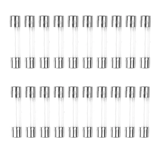 DINSTUDIO 20Pcs 25A 6x30mm Fast Blow Glass Fuse20amp 250V 0.24x1.18 Inch Fast Acting F25AL250V