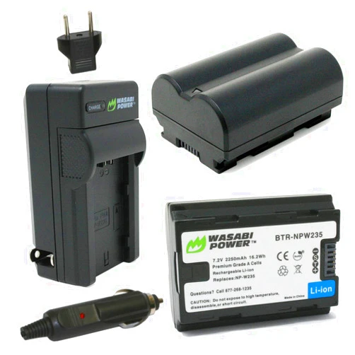 Wasabi Power 2-Pack Battery & Charger for Fujifilm NP-W235, Compatible with Fujifilm X-H2S, GFX 50S II, GFX 100S, X-T4, VG-XT4 Vertical Battery Grip