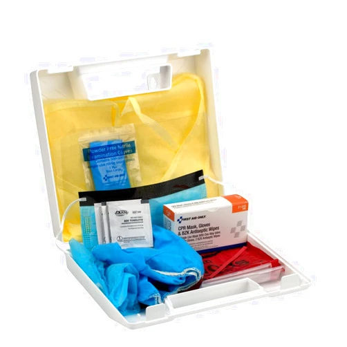 First Aid Only Bloodborne Pathogen Spill Clean Up Apparel Kit with CPR Pack, Plastic (213-F), Clear, Universal