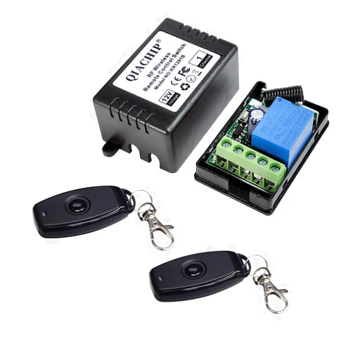 RODOT DC 12V 1CH RF Wireless Relay Module Remote Control Momentary Switch 433Mhz Transmitter and Receiver for Entrance Control, Car Light 164ft (1relays)