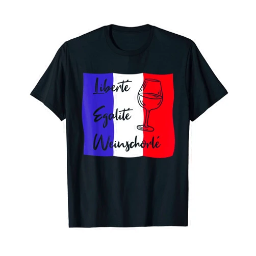 Vive la France & le Vin Liberté Egalité Fraternité Liberté Egalité Liberte Egalite Wine Sprinkler T-Shirt