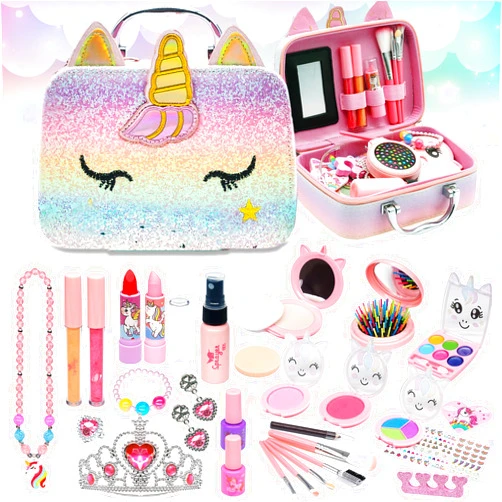 Mrabbitoo Kids Makeup Kit for Girl - Kid Toys Real Washable Make up Set for Little Girls,Girls Makeup for Toddlers,Princess Play Makeup,Christmas Birthday Gifts Toy for Children 4 5 6 7 8 9 10 Year Old
