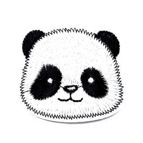 M I GENIUS CARTOON CHILD PATCHES Cute Panda Head Smile Animal Wildlife Chinese Cartoon Children Kid Patch Clothes Bag T-Shirt Jeans Biker Badge Applique Iron on/Sew On Patch