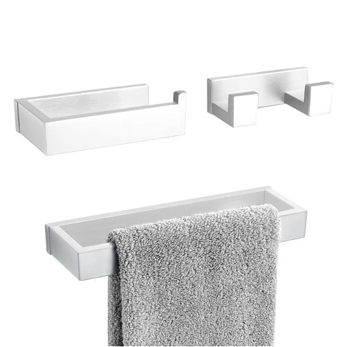 Lairuier 3 Pieces Bathroom Hardware Accessories Set, Set SUS304 Stainless Steel Towel Ring Set Wall Mounted Brushed Nickel