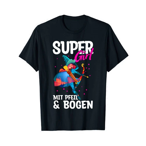 Halloween Bogenschütze Kostüm Pfeil und Bogen Witch Halloween Super Girl with Arrow Bow Costume Witch Hat T-Shirt