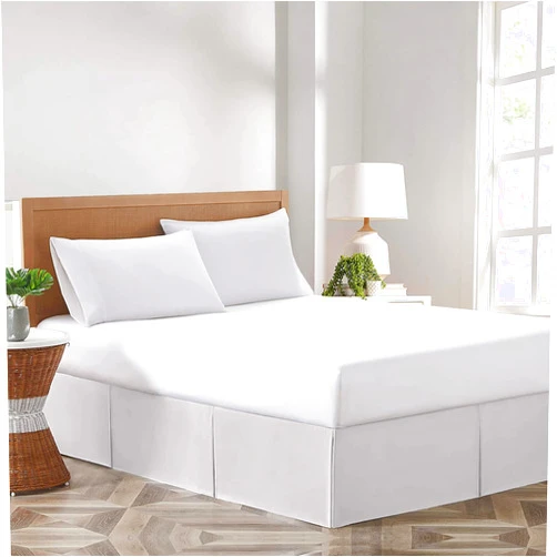Dee's Collection Light Gray Magic Bed Skirt Queen Size -11 Inch Drop Split Corner Magic Bedskirts -Microfiber Box Magic Bedskirts - Never Lift Your Mattress - Hotel Quality Bed Skirt